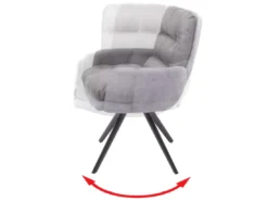 Chaise De Salle à Manger MCW-G66,gris Clair-gris, Avec Accoudoirs -Meilleur Meubles Magasin chaise 24291079