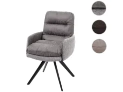 Chaise De Salle à Manger MCW-G66,gris Clair-gris, Avec Accoudoirs -Meilleur Meubles Magasin chaise 24291083