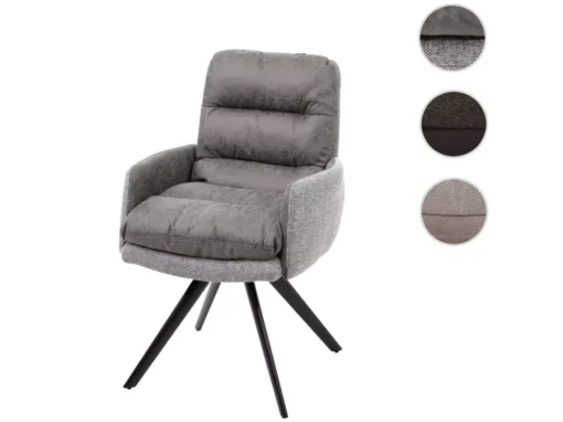 Chaise De Salle à Manger MCW-G66,gris Clair-gris, Avec Accoudoirs -Meilleur Meubles Magasin chaise 24291083