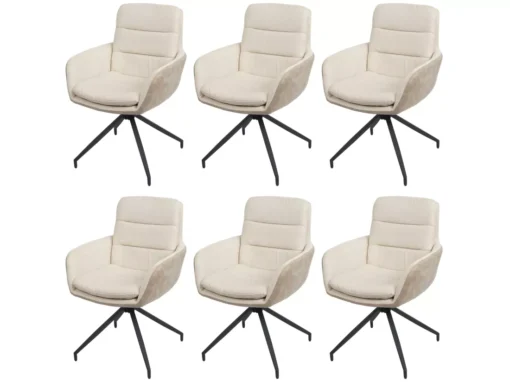 Chaise De Salle à Manger MCW-K32 (lot De 6),crème-beige -Meilleur Meubles Magasin chaise 24291189