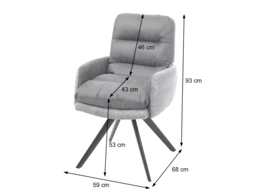 Chaise De Salle à Manger MCW-G66 (lot De 6),gris Clair-gris, Avec Accoudoirs -Meilleur Meubles Magasin chaise 24291369