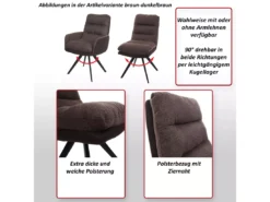 Chaise De Salle à Manger MCW-G66 (lot De 6),gris Clair-gris, Avec Accoudoirs -Meilleur Meubles Magasin chaise 24291383