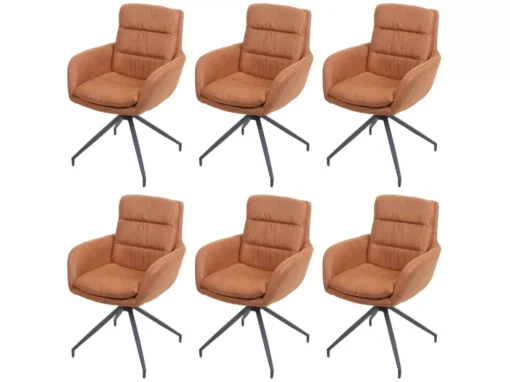 Chaise De Salle à Manger MCW-K32 (lot De 6),aspect Daim Brun -Meilleur Meubles Magasin chaise 24291585