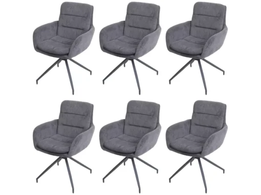 Chaise De Salle à Manger MCW-K32 (lot De 6),velours Côtelé Gris -Meilleur Meubles Magasin chaise 24291645