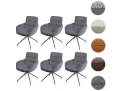 Chaise De Salle à Manger MCW-K32 (lot De 6),velours Côtelé Gris -Meilleur Meubles Magasin chaise 24291661