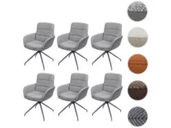 Chaise De Salle à Manger MCW-K32 (lot De 6),gris-gris Foncé -Meilleur Meubles Magasin chaise 24291839