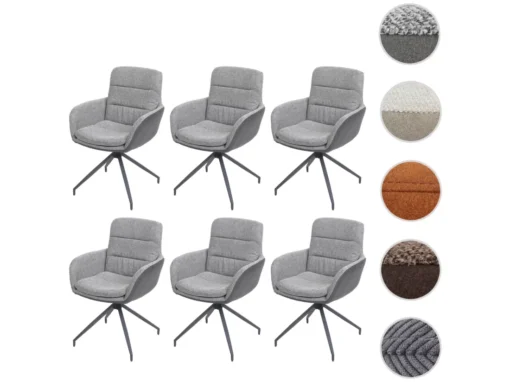 Chaise De Salle à Manger MCW-K32 (lot De 6),gris-gris Foncé -Meilleur Meubles Magasin chaise 24291839