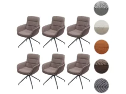 Chaise De Salle à Manger MCW-K32 (lot De 6),brun-brun Foncé -Meilleur Meubles Magasin chaise 24291919