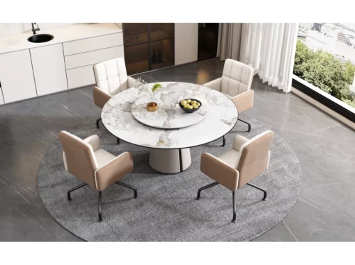 Lot De 6 Chaises En Velours Assorties - Chaise De Salle à Manger, Beige -Meilleur Meubles Magasin chaise 24416035