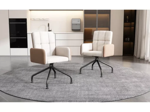 Lot De 6 Chaises En Velours Assorties - Chaise De Salle à Manger, Beige -Meilleur Meubles Magasin chaise 24416039