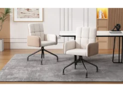 Lot De 6 Chaises En Velours Assorties - Chaise De Salle à Manger, Beige -Meilleur Meubles Magasin chaise 24416041