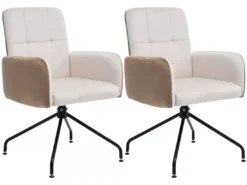 Lot De 6 Chaises En Velours Assorties - Chaise De Salle à Manger, Beige -Meilleur Meubles Magasin chaise 24416045