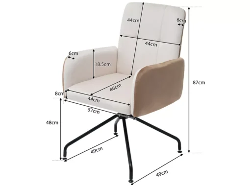 Lot De 6 Chaises En Velours Assorties - Chaise De Salle à Manger, Beige -Meilleur Meubles Magasin chaise 24416047