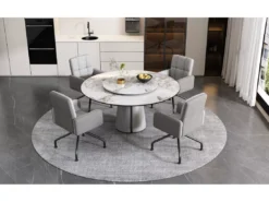 Chaise En Velours, Ensemble De 6 Chaises Assorties, Siège, Gris -Meilleur Meubles Magasin chaise 24418319