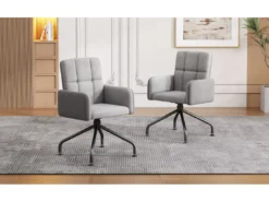 Chaise En Velours, Ensemble De 6 Chaises Assorties, Siège, Gris -Meilleur Meubles Magasin chaise 24418321