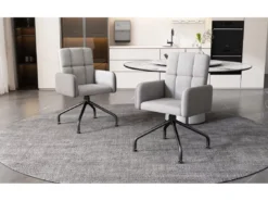 Chaise En Velours, Ensemble De 6 Chaises Assorties, Siège, Gris -Meilleur Meubles Magasin chaise 24418323