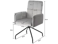 Chaise En Velours, Ensemble De 6 Chaises Assorties, Siège, Gris -Meilleur Meubles Magasin chaise 24418327