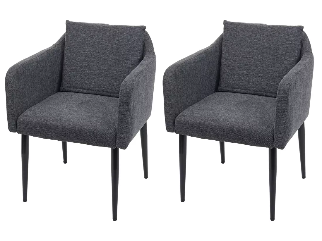 Chaise De Salle à Manger MCW-H93 (lot De 2),tissu/textile Gris Foncé 3 Chaise De Salle à Manger MCW-H93 (lot De 2),tissu/textile Gris Foncé