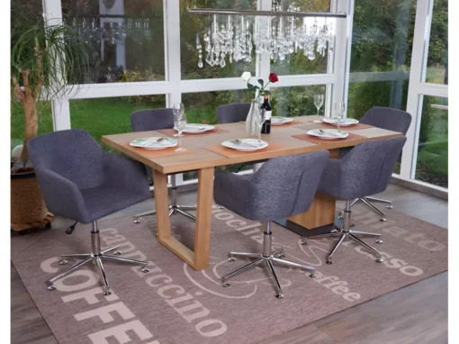 Chaise De Salle à Manger MCW-A74 (lot De 6),tissu, Gris -Meilleur Meubles Magasin chaise 24425207
