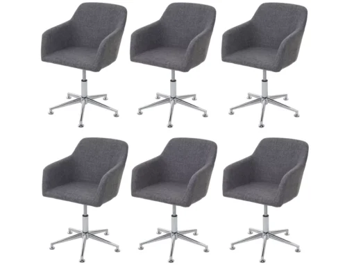 Chaise De Salle à Manger MCW-A74 (lot De 6),tissu, Gris -Meilleur Meubles Magasin chaise 24425209