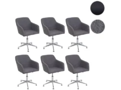 Chaise De Salle à Manger MCW-A74 (lot De 6),tissu, Gris -Meilleur Meubles Magasin chaise 24425221