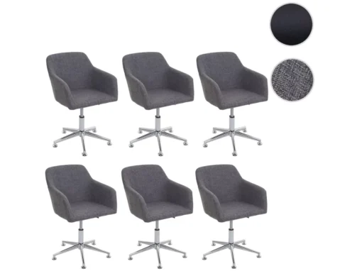 Chaise De Salle à Manger MCW-A74 (lot De 6),tissu, Gris -Meilleur Meubles Magasin chaise 24425221