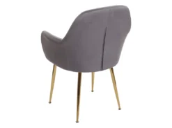 Chaise De Salle à Manger MCW-F18 (lot De 2),velours Gris, Pieds Dorés -Meilleur Meubles Magasin chaise 24425449