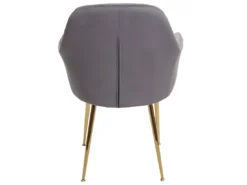 Chaise De Salle à Manger MCW-F18 (lot De 2),velours Gris, Pieds Dorés -Meilleur Meubles Magasin chaise 24425451