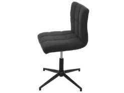 Chaise De Salle à Manger Cadiz II (lot De 6),tissu/textile Gris Foncé, Pied Noir -Meilleur Meubles Magasin chaise 24433951