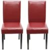 Chaise De Salle à Manger Littau (lot De 2),cuir Reconstitué Rouge, Pieds Foncés -Meilleur Meubles Magasin chaise 24433979