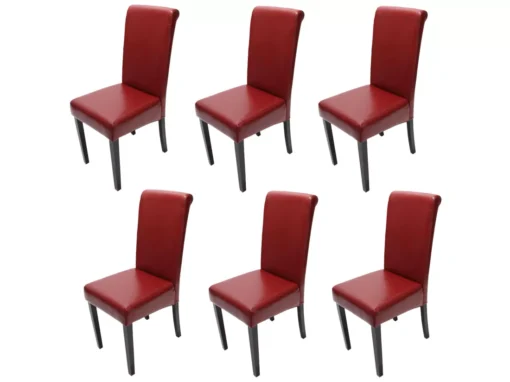 Chaise De Salle à Manger Lecce II (lot De 6),rouge/pieds Foncés -Meilleur Meubles Magasin chaise 24434025