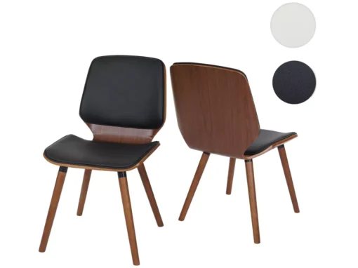 Chaise De Salle à Manger MCW-B16 (lot De 2),similicuir Noir -Meilleur Meubles Magasin chaise 24434101