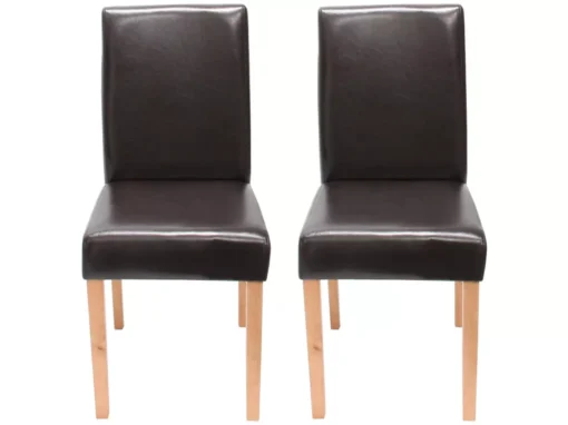 Chaise De Salle à Manger Littau (lot De 2),cuir Reconstitué Marron, Pieds Clairs -Meilleur Meubles Magasin chaise 24434295