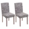 Chaise De Salle à Manger Littau Schrift (lot De 2),Textile Avec écriture, Gris - Chêne -Meilleur Meubles Magasin chaise 24434455