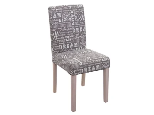 Chaise De Salle à Manger Littau Schrift (lot De 2),Textile Avec écriture, Gris - Chêne -Meilleur Meubles Magasin chaise 24434457
