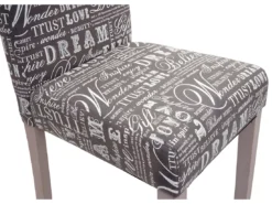 Chaise De Salle à Manger Littau Schrift (lot De 2),Textile Avec écriture, Gris - Chêne -Meilleur Meubles Magasin chaise 24434463