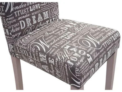 Chaise De Salle à Manger Littau Schrift (lot De 2),Textile Avec écriture, Gris - Chêne -Meilleur Meubles Magasin chaise 24434463