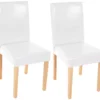 Chaise De Salle à Manger Littau (lot De 2),cuir, Blanc, Pieds Clairs -Meilleur Meubles Magasin chaise 24434503