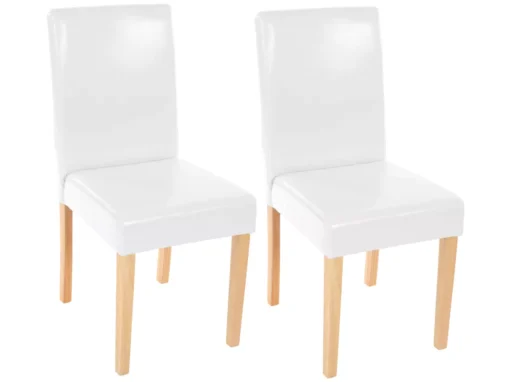 Chaise De Salle à Manger Littau (lot De 2),cuir, Blanc, Pieds Clairs -Meilleur Meubles Magasin chaise 24434503