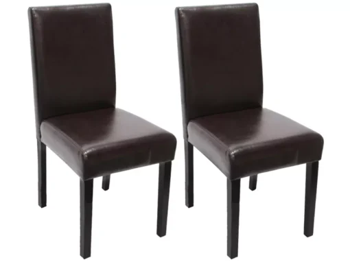 Chaise De Salle à Manger Littau (lot De 2),cuir Reconstitué Marron, Pieds Foncés -Meilleur Meubles Magasin chaise 24434583