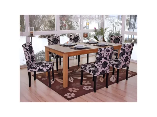 Chaise De Salle à Manger Littau (lot De 6),tissu Jacquard, Pieds Foncés -Meilleur Meubles Magasin chaise 24434659