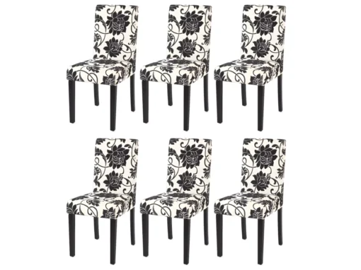 Chaise De Salle à Manger Littau (lot De 6),tissu Jacquard, Pieds Foncés -Meilleur Meubles Magasin chaise 24434661