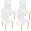 Chaise De Salle à Manger Littau (lot De 4),cuir Reconstitué, Blanc, Pieds Clairs -Meilleur Meubles Magasin chaise 24434981
