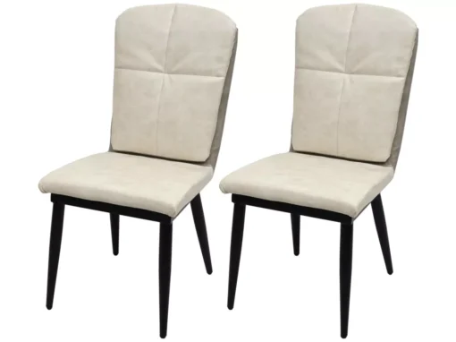 Chaise De Salle à Manger MCW-G42 (lot De 2),similicuir, Gris Crème -Meilleur Meubles Magasin chaise 24435083