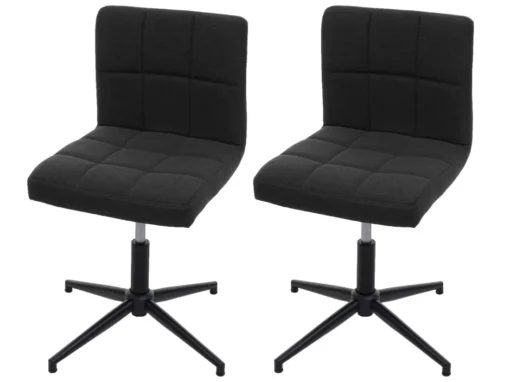 Chaise De Salle à Manger Cadiz II (lot De 2),tissu/textile Gris Foncé, Pied Noir -Meilleur Meubles Magasin chaise 24435175