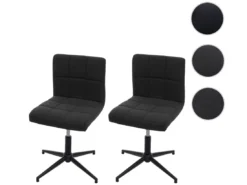 Chaise De Salle à Manger Cadiz II (lot De 2),tissu/textile Gris Foncé, Pied Noir -Meilleur Meubles Magasin chaise 24435189