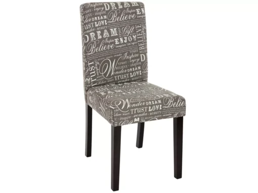 Chaise De Salle à Manger Littau (lot De 6),tissu – écriture, Gris, Pieds Foncés -Meilleur Meubles Magasin chaise 24435377