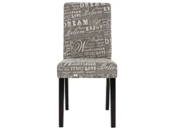 Chaise De Salle à Manger Littau (lot De 6),tissu – écriture, Gris, Pieds Foncés -Meilleur Meubles Magasin chaise 24435379