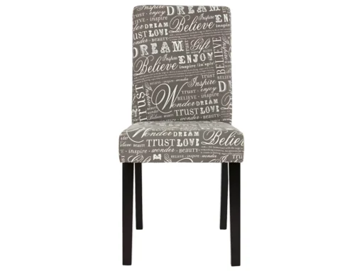 Chaise De Salle à Manger Littau (lot De 6),tissu – écriture, Gris, Pieds Foncés -Meilleur Meubles Magasin chaise 24435379