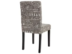 Chaise De Salle à Manger Littau (lot De 6),tissu – écriture, Gris, Pieds Foncés -Meilleur Meubles Magasin chaise 24435383